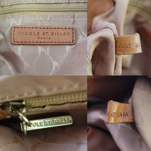 NICOLE ST. GILLES Paris Brown Leather Woven Braided Shoulder Bag - Picture 11 of 13